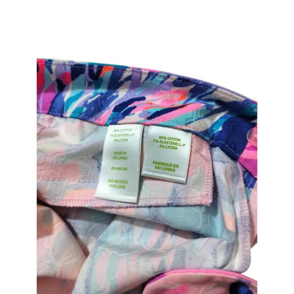 Lilly Pulitzer Kelly textured ankle length skinny pants multicolor size 0 - Picture 11 of 11